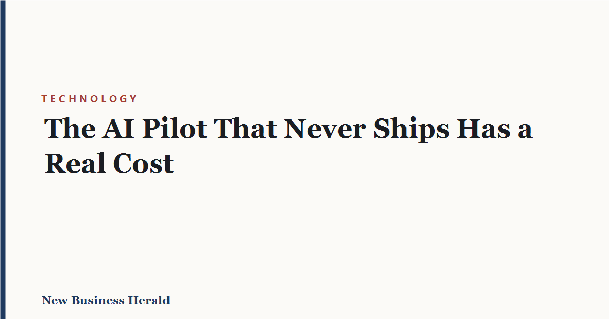 Title card: The AI Pilot That Never Ships Has a Real Cost - New Business Herald