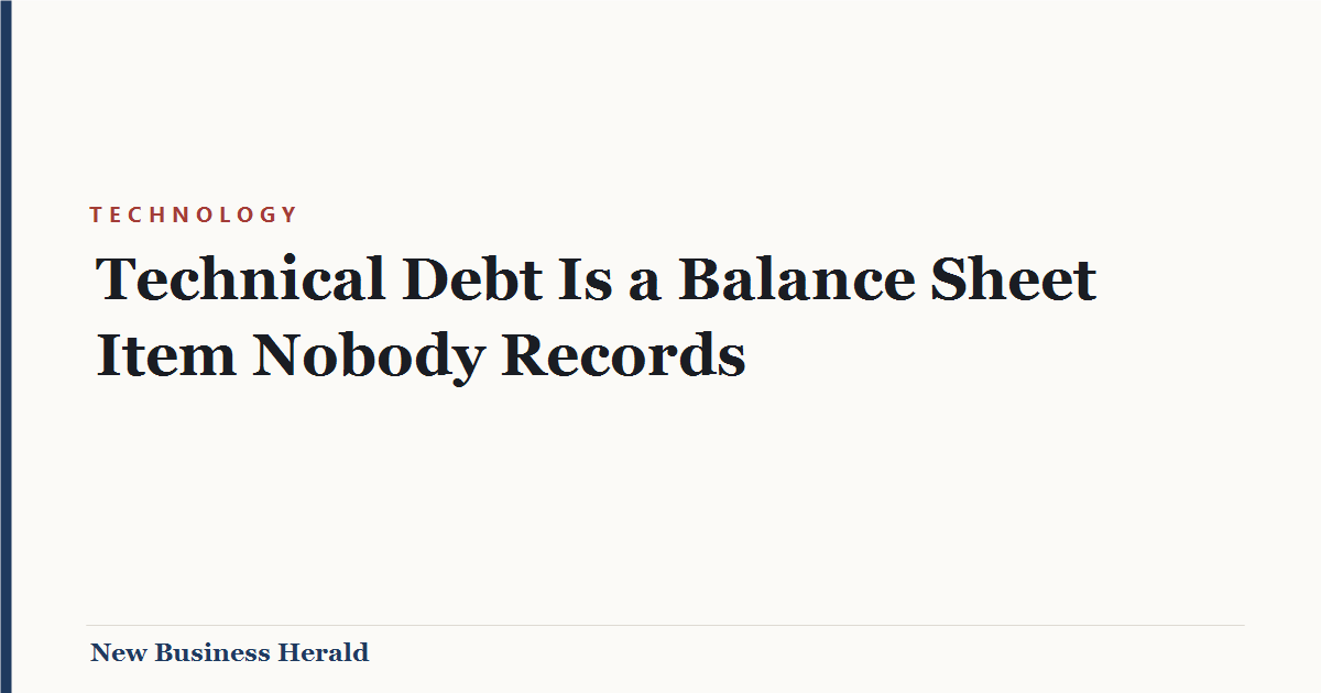 Technical Debt Is a Balance Sheet Item Nobody Records