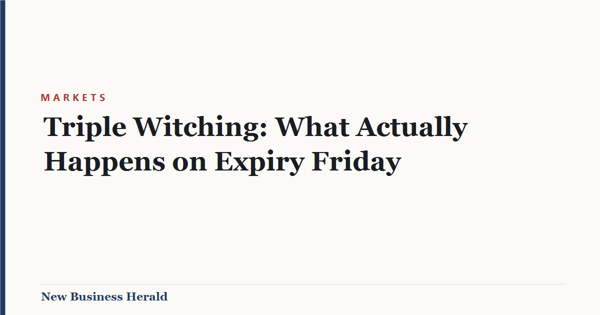 Title card: Triple Witching: What Actually Happens on Expiry Friday - New Business Herald