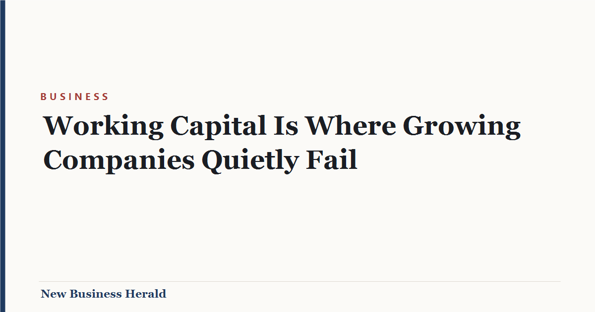 Title card: Working Capital Is Where Growing Companies Quietly Fail - New Business Herald
